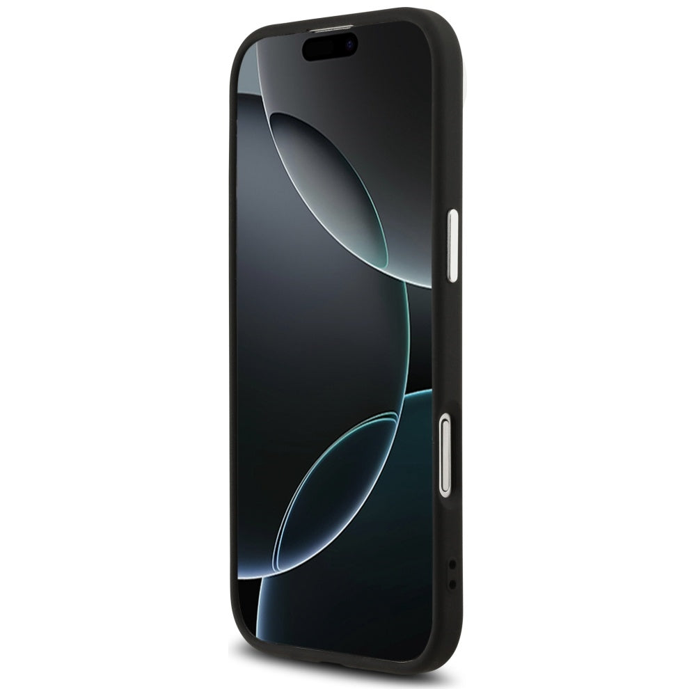 Husa MagSafe pentru Apple iPhone 17 Air, Guess, Glitter Triangle Logo, Neagra