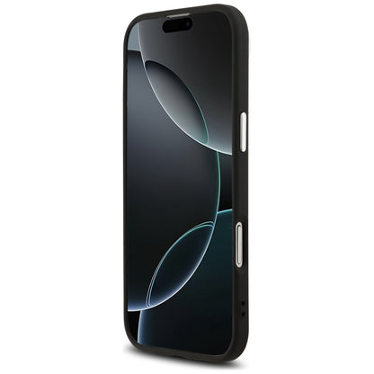 Husa MagSafe pentru Apple iPhone 17 Air, Guess, Glitter Triangle Logo, Neagra