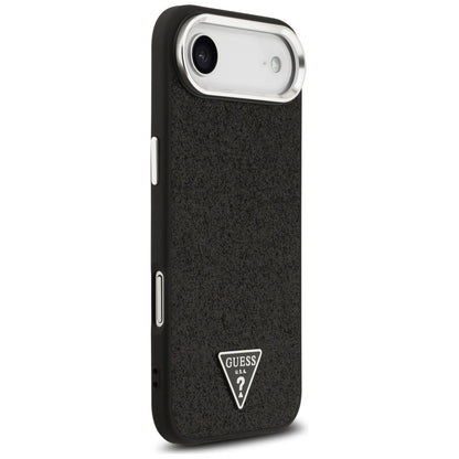 Husa MagSafe pentru Apple iPhone 17 Air, Guess, Glitter Triangle Logo, Neagra