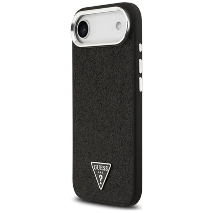 Husa MagSafe pentru Apple iPhone 17 Air, Guess, Glitter Triangle Logo, Neagra