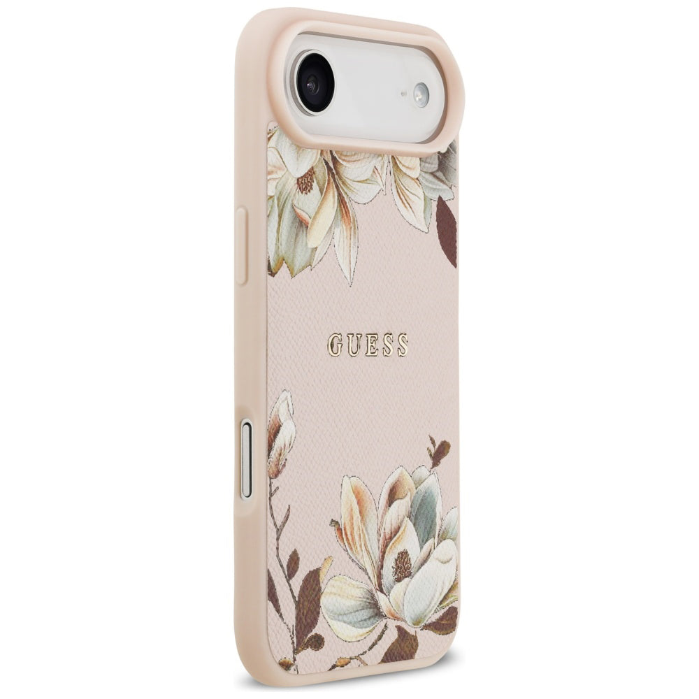 Husa MagSafe pentru Apple iPhone 17 Air, Guess, Grained Flowers, Roz