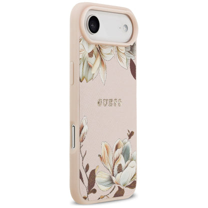 Husa MagSafe pentru Apple iPhone 17 Air, Guess, Grained Flowers, Roz