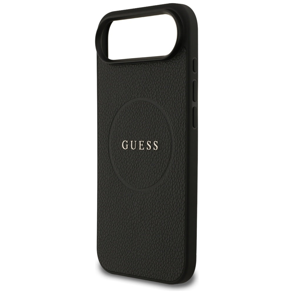 Husa MagSafe pentru Apple iPhone 17 Air, Guess, Grained Gold Ring, Neagra