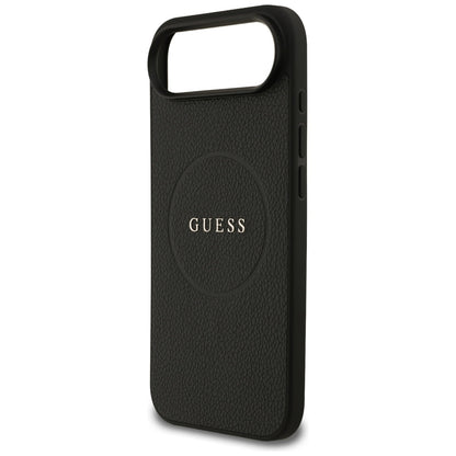 Husa MagSafe pentru Apple iPhone 17 Air, Guess, Grained Gold Ring, Neagra