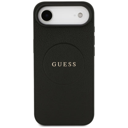 Husa MagSafe pentru Apple iPhone 17 Air, Guess, Grained Gold Ring, Neagra