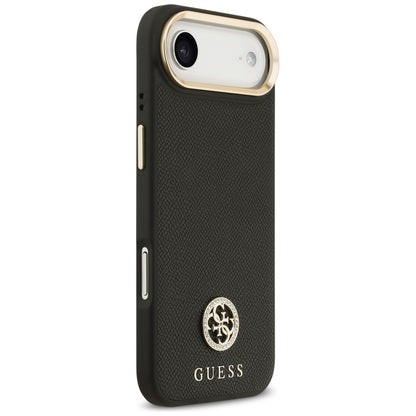 Husa MagSafe pentru Apple iPhone 17 Air, Guess, Grained Strass Logo, Neagra