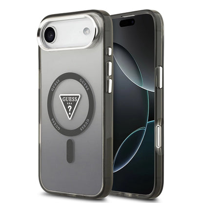 Husa MagSafe pentru Apple iPhone 17 Air, Guess, IML Gradient Triangle Logo, Neagra