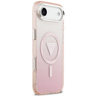 Husa MagSafe pentru Apple iPhone 17 Air, Guess, IML Gradient Triangle Logo, Roz