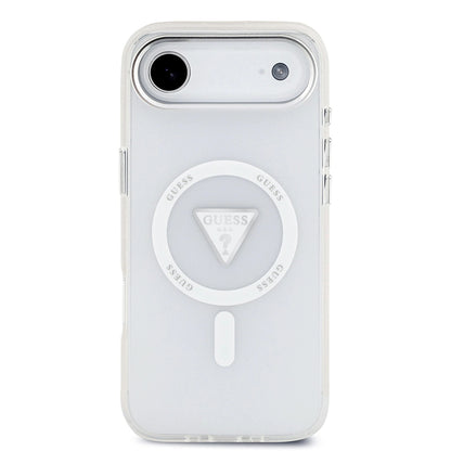 Husa MagSafe pentru Apple iPhone 17 Air, Guess, IML Gradient Triangle Logo, Transparenta