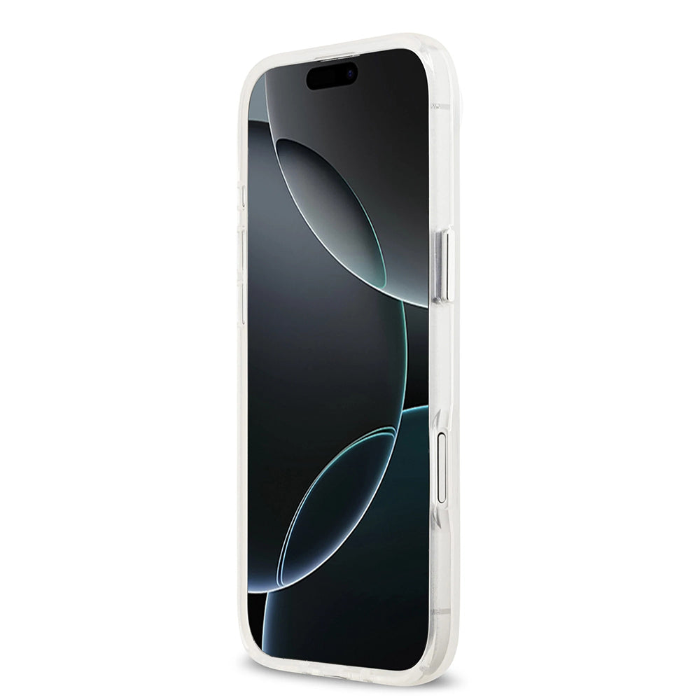 Husa MagSafe pentru Apple iPhone 17 Air, Guess, IML Gradient Triangle Logo, Transparenta