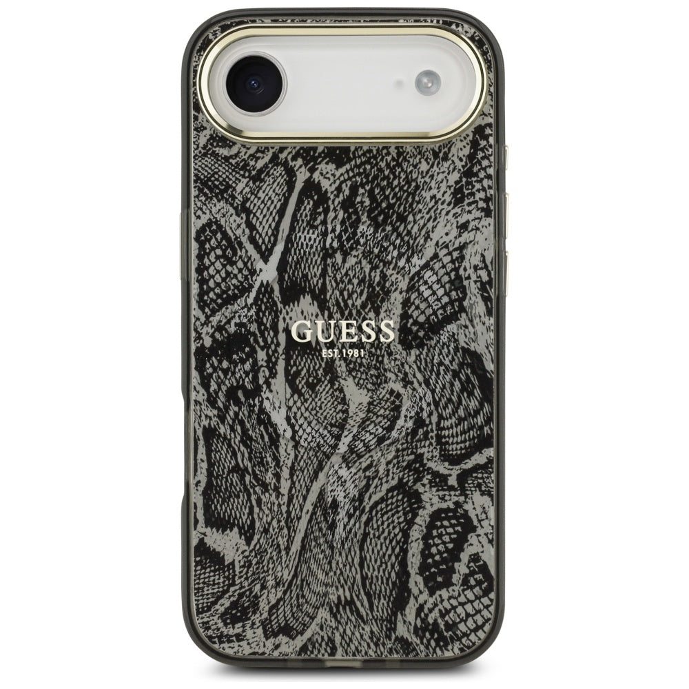Husa MagSafe pentru Apple iPhone 17 Air, Guess, Python Pattern, Neagra