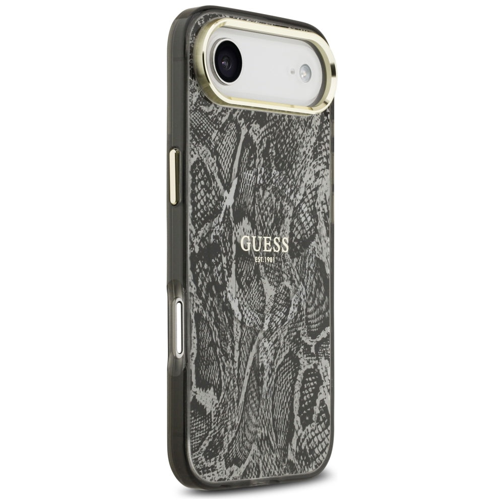 Husa MagSafe pentru Apple iPhone 17 Air, Guess, Python Pattern, Neagra