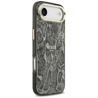 Husa MagSafe pentru Apple iPhone 17 Air, Guess, Python Pattern, Neagra