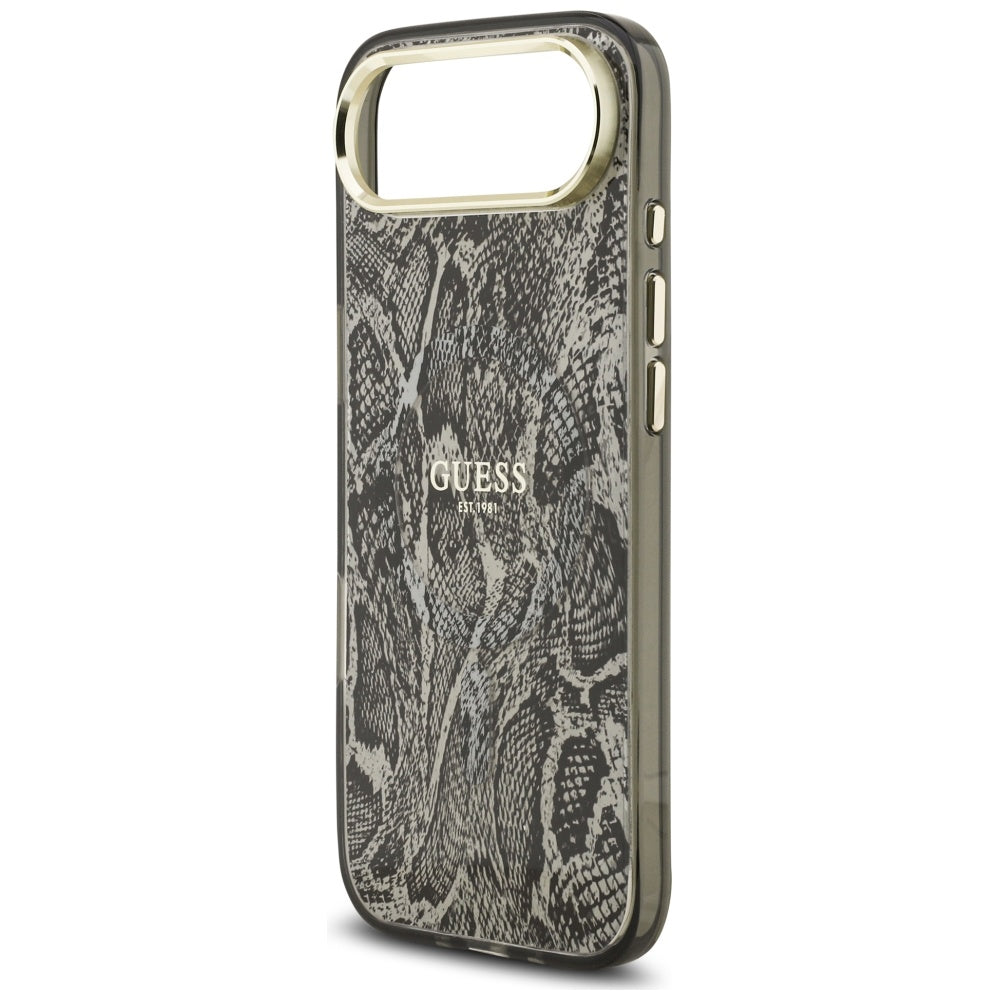 Husa MagSafe pentru Apple iPhone 17 Air, Guess, Python Pattern, Neagra