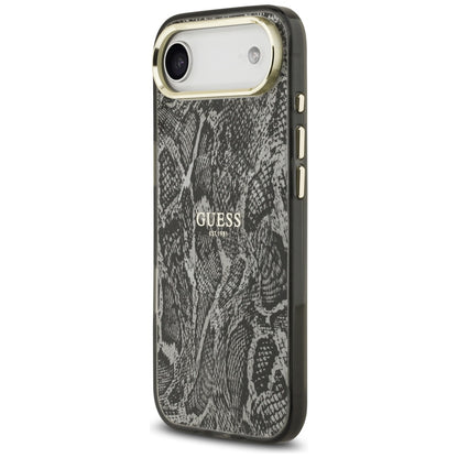 Husa MagSafe pentru Apple iPhone 17 Air, Guess, Python Pattern, Neagra