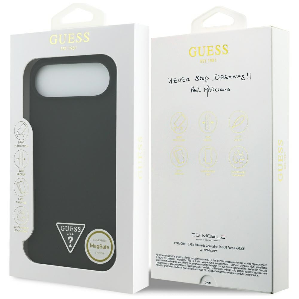 Husa MagSafe pentru Apple iPhone 17 Air, Guess, Triangle Logo, Neagra