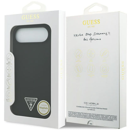 Husa MagSafe pentru Apple iPhone 17 Air, Guess, Triangle Logo, Neagra