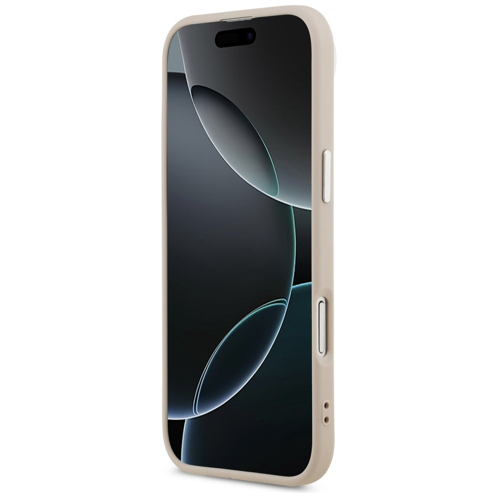 Husa MagSafe pentru Apple iPhone 17 Air, Guess, Triangle Logo, Roz Argintie