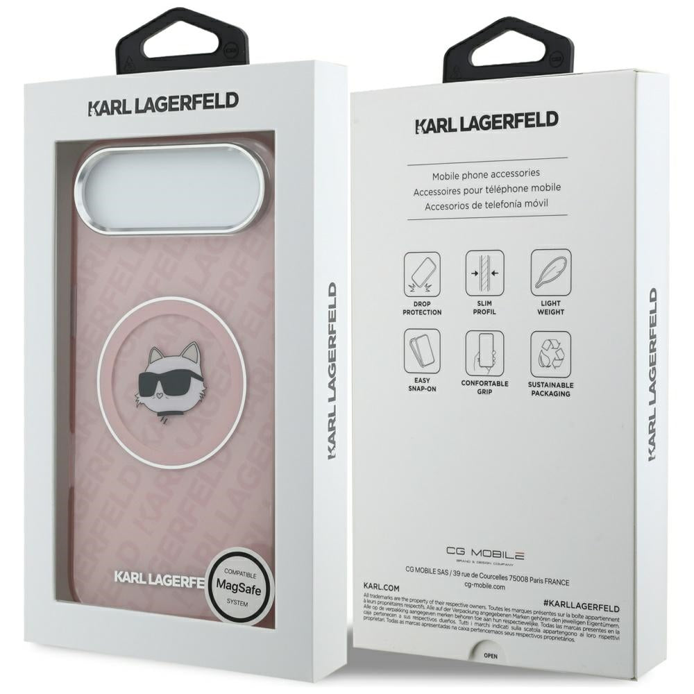 Husa MagSafe pentru Apple iPhone 17 Air, Karl Lagerfeld, IML Choupette`s Head, Roz