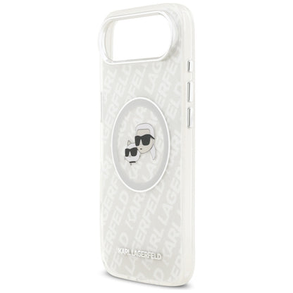 Husa MagSafe pentru Apple iPhone 17 Air, Karl Lagerfeld, IML Glitter Karl & Choupette`s Heads, Gri