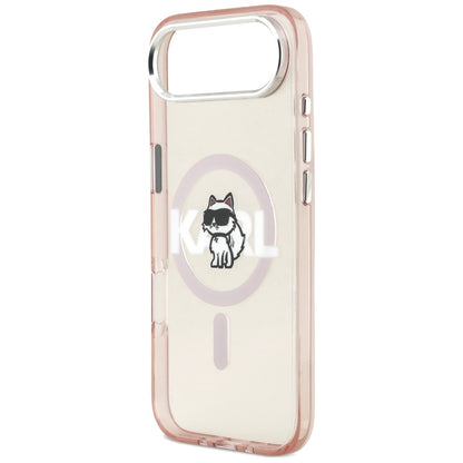 Husa MagSafe pentru Apple iPhone 17 Air, Karl Lagerfeld, IML Sketch Logo Choupette, Roz