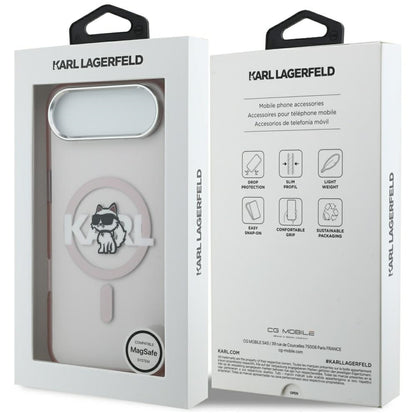 Husa MagSafe pentru Apple iPhone 17 Air, Karl Lagerfeld, IML Sketch Logo Choupette, Roz