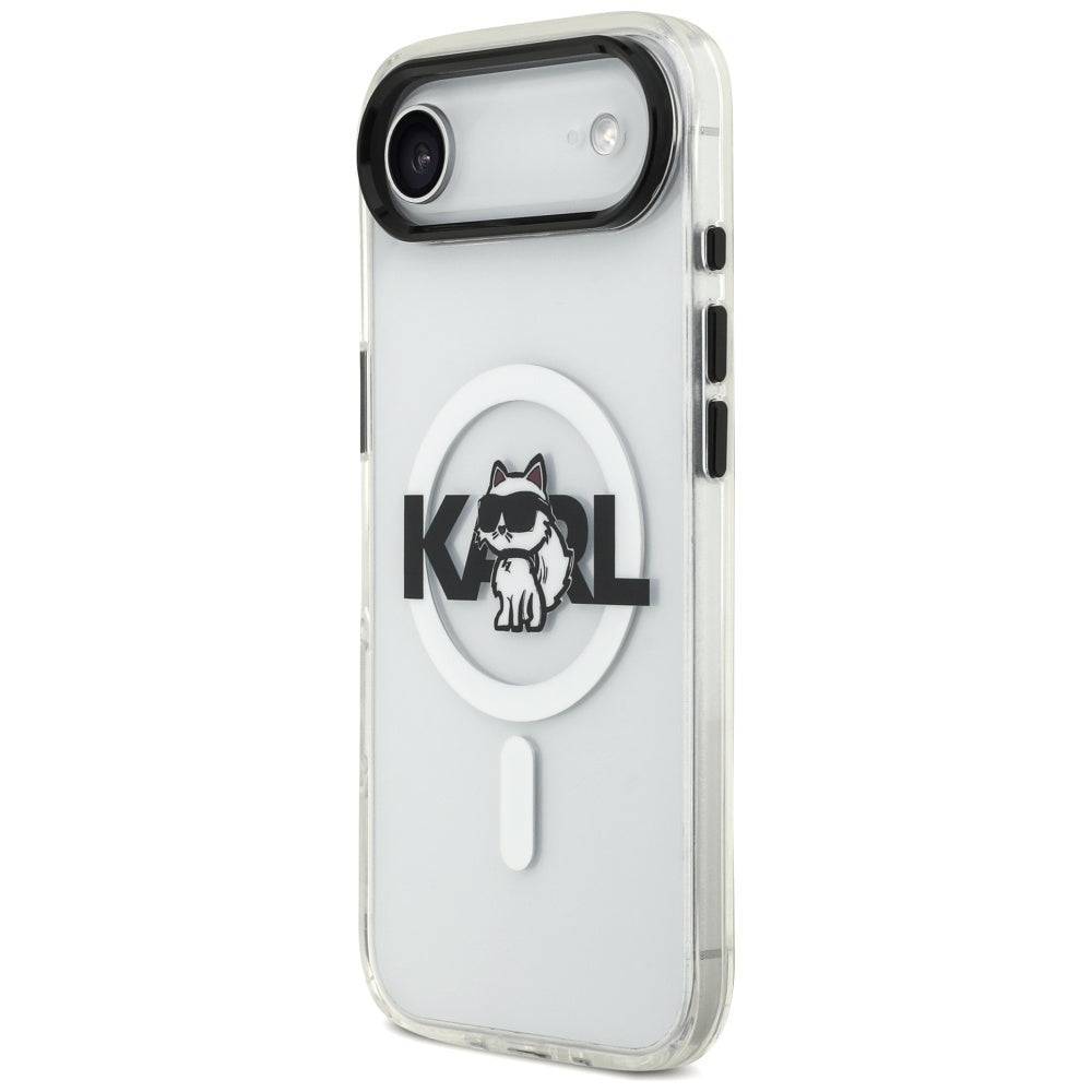 Husa MagSafe pentru Apple iPhone 17 Air, Karl Lagerfeld, IML Sketch Logo Choupette, Transparenta