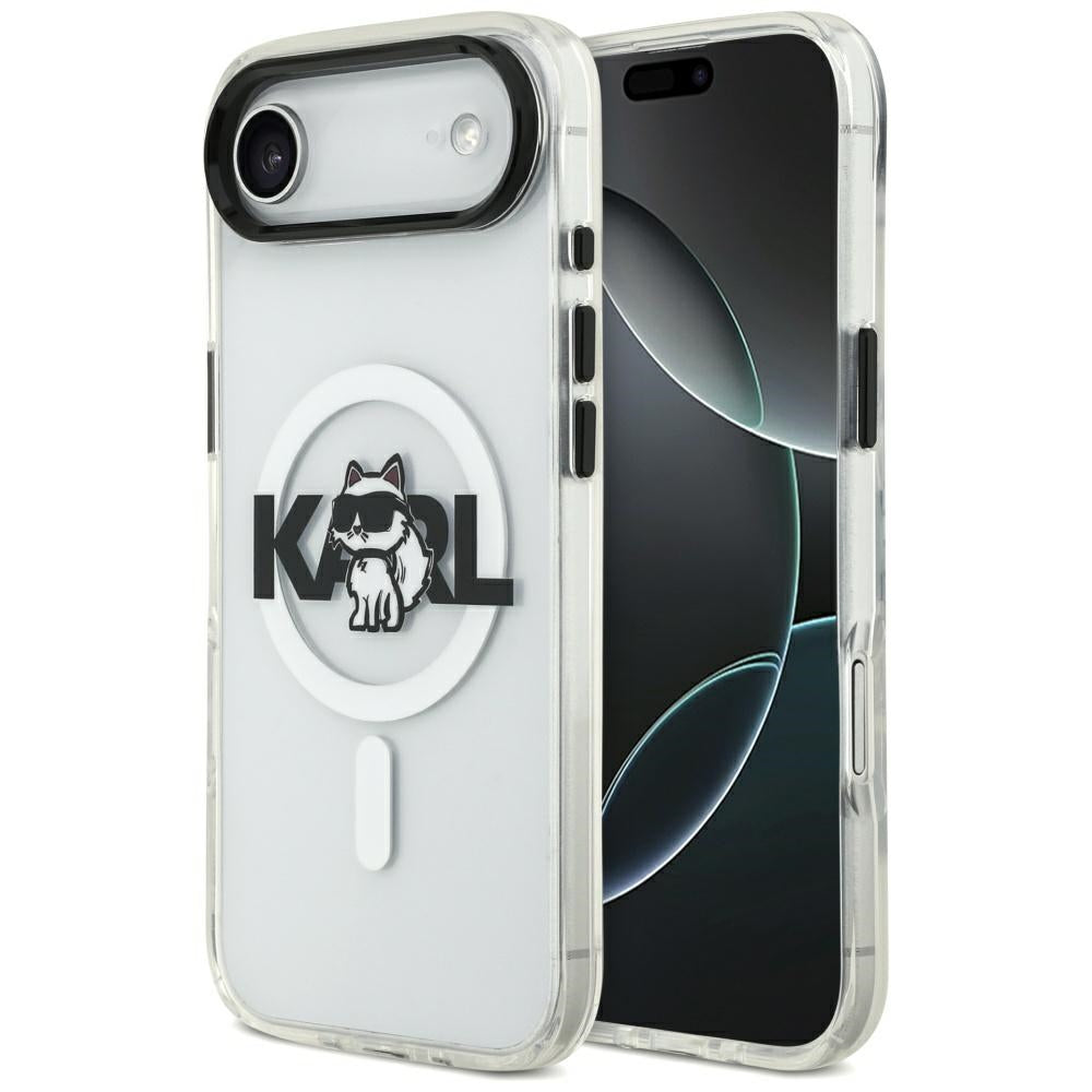 Husa MagSafe pentru Apple iPhone 17 Air, Karl Lagerfeld, IML Sketch Logo Choupette, Transparenta
