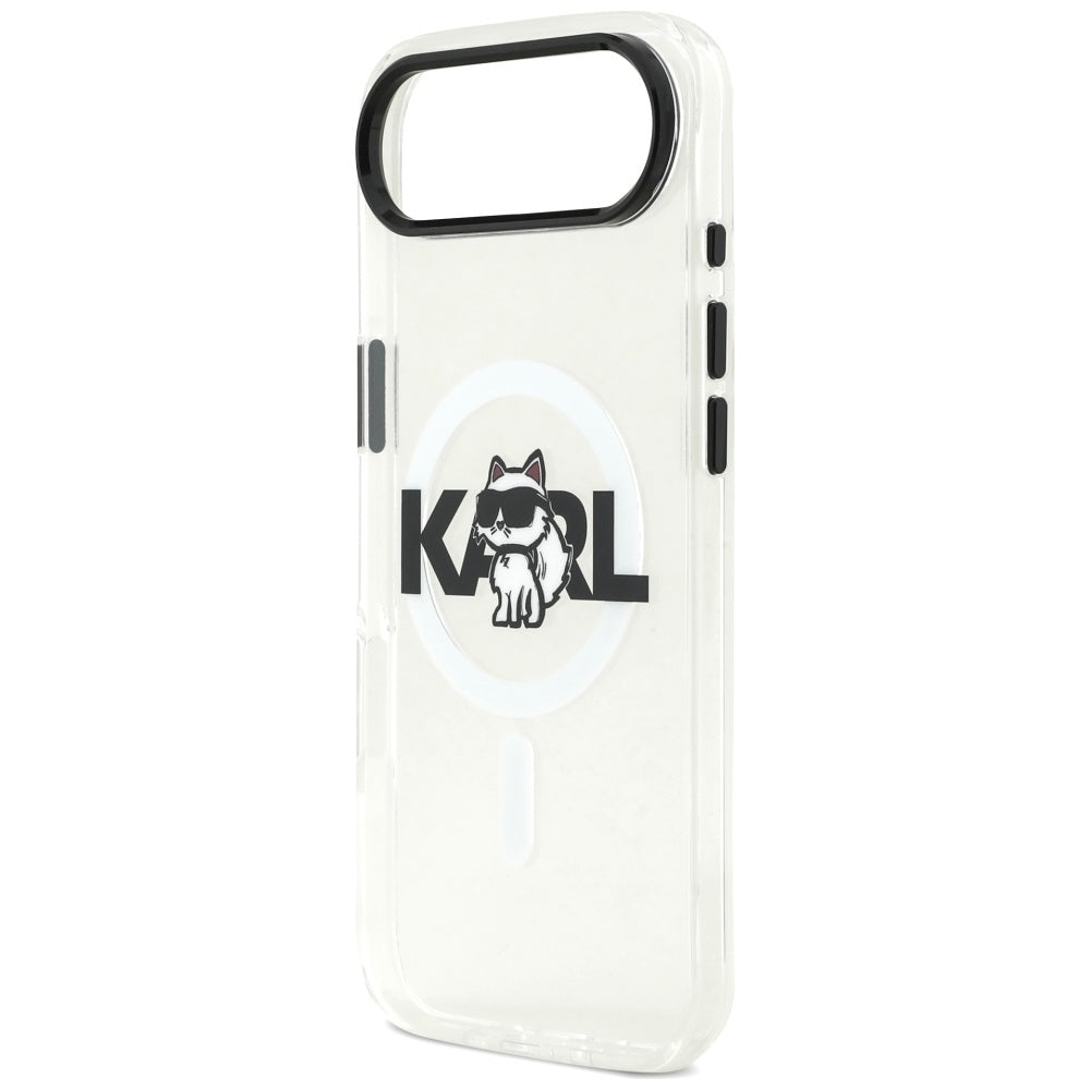 Husa MagSafe pentru Apple iPhone 17 Air, Karl Lagerfeld, IML Sketch Logo Choupette, Transparenta