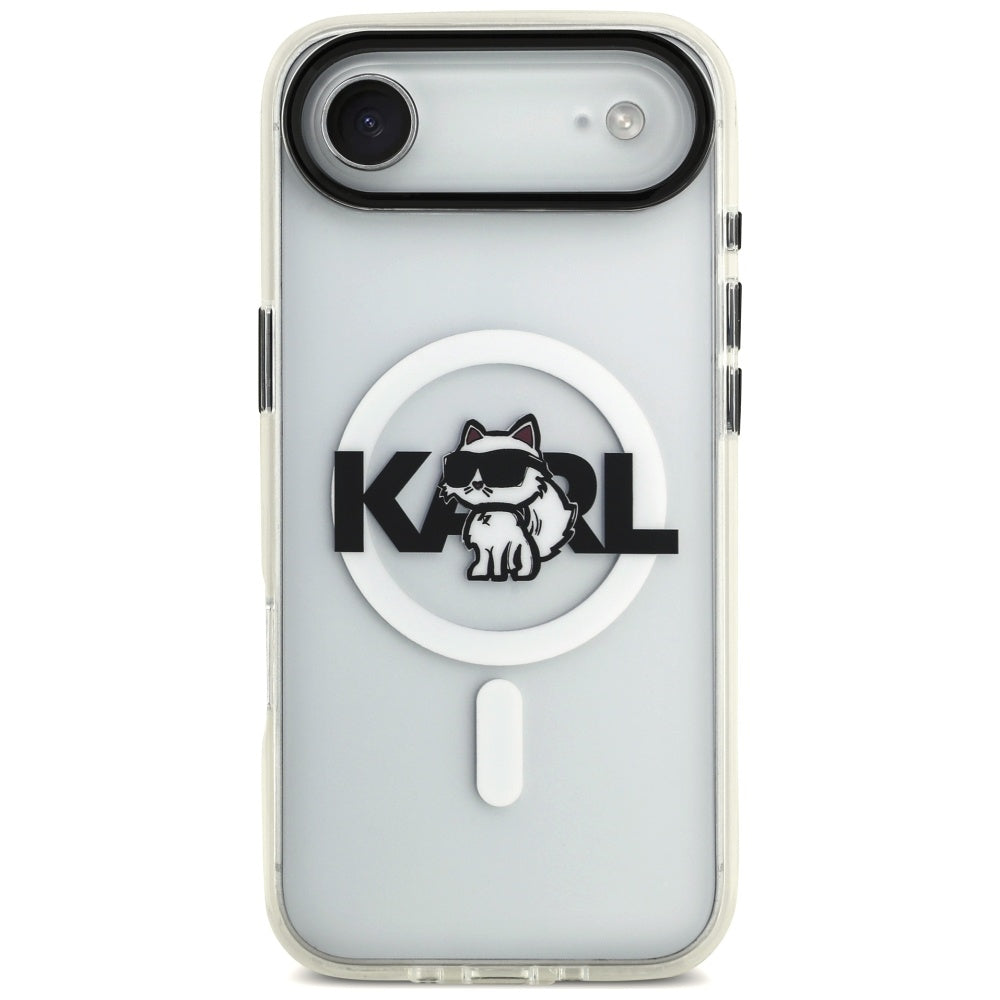 Husa MagSafe pentru Apple iPhone 17 Air, Karl Lagerfeld, IML Sketch Logo Choupette, Transparenta