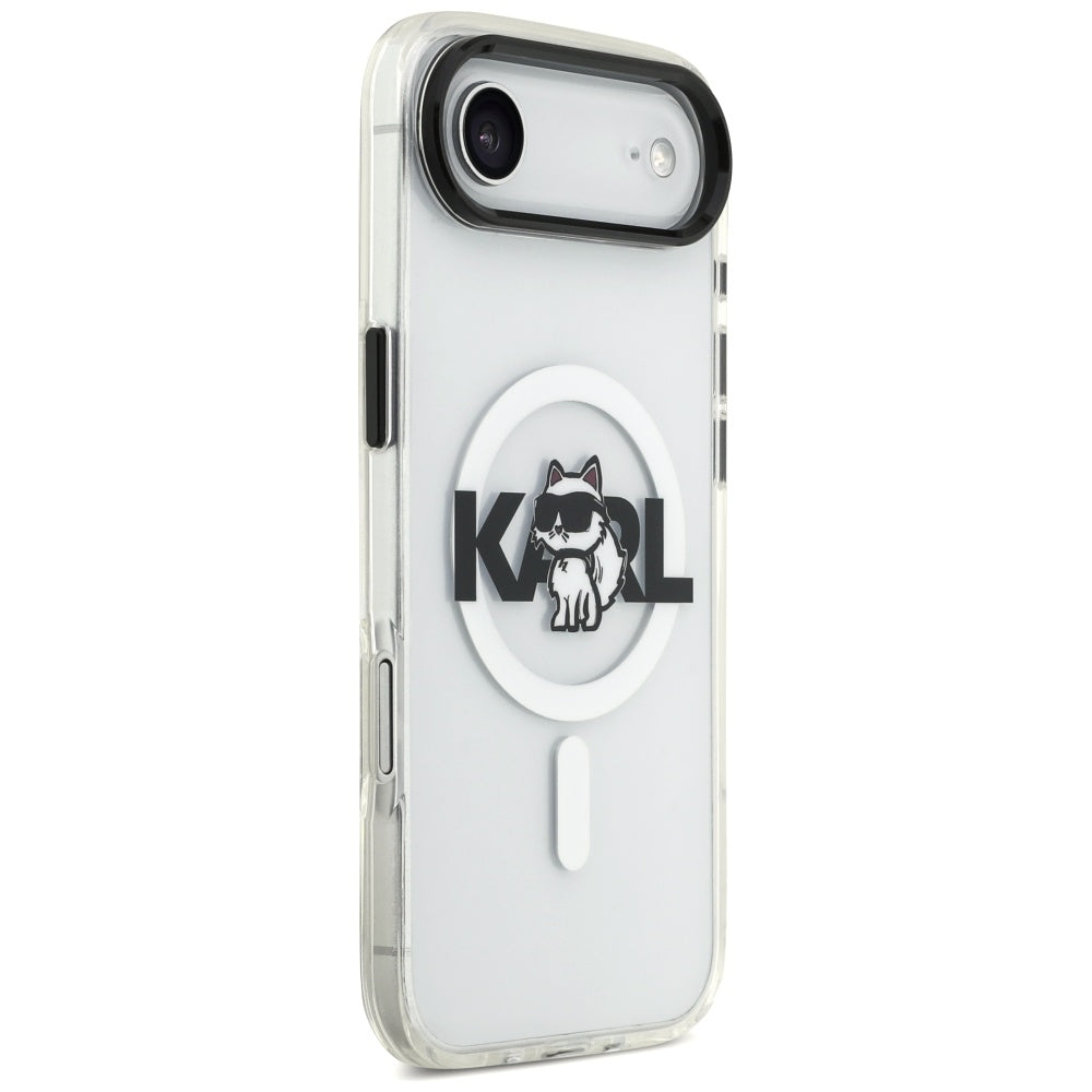 Husa MagSafe pentru Apple iPhone 17 Air, Karl Lagerfeld, IML Sketch Logo Choupette, Transparenta