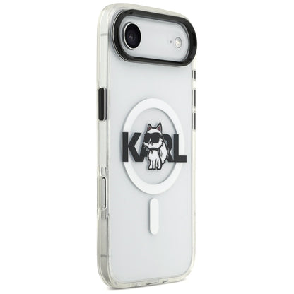 Husa MagSafe pentru Apple iPhone 17 Air, Karl Lagerfeld, IML Sketch Logo Choupette, Transparenta