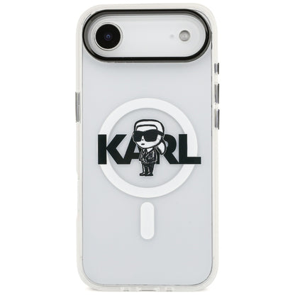 Husa MagSafe pentru Apple iPhone 17 Air, Karl Lagerfeld, IML Sketch Logo Karl, Transparenta