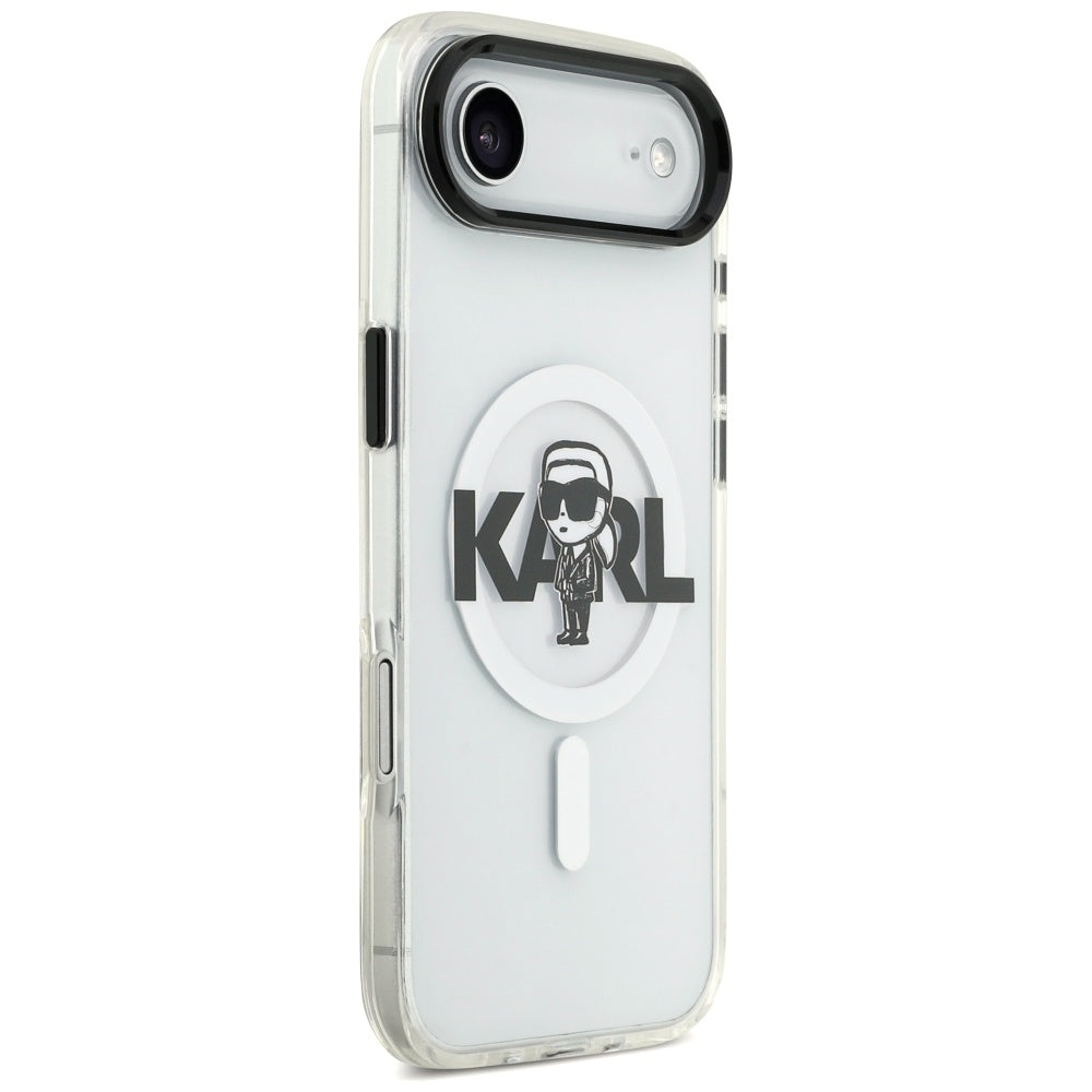 Husa MagSafe pentru Apple iPhone 17 Air, Karl Lagerfeld, IML Sketch Logo Karl, Transparenta