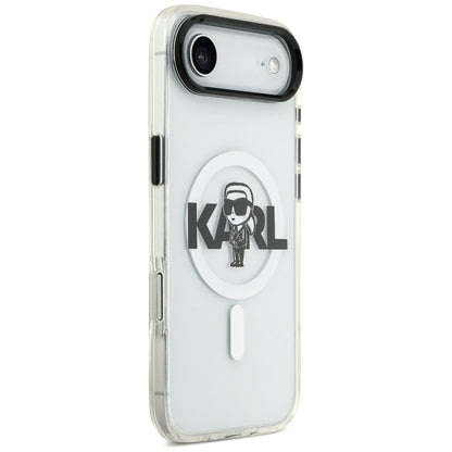 Husa MagSafe pentru Apple iPhone 17 Air, Karl Lagerfeld, IML Sketch Logo Karl, Transparenta