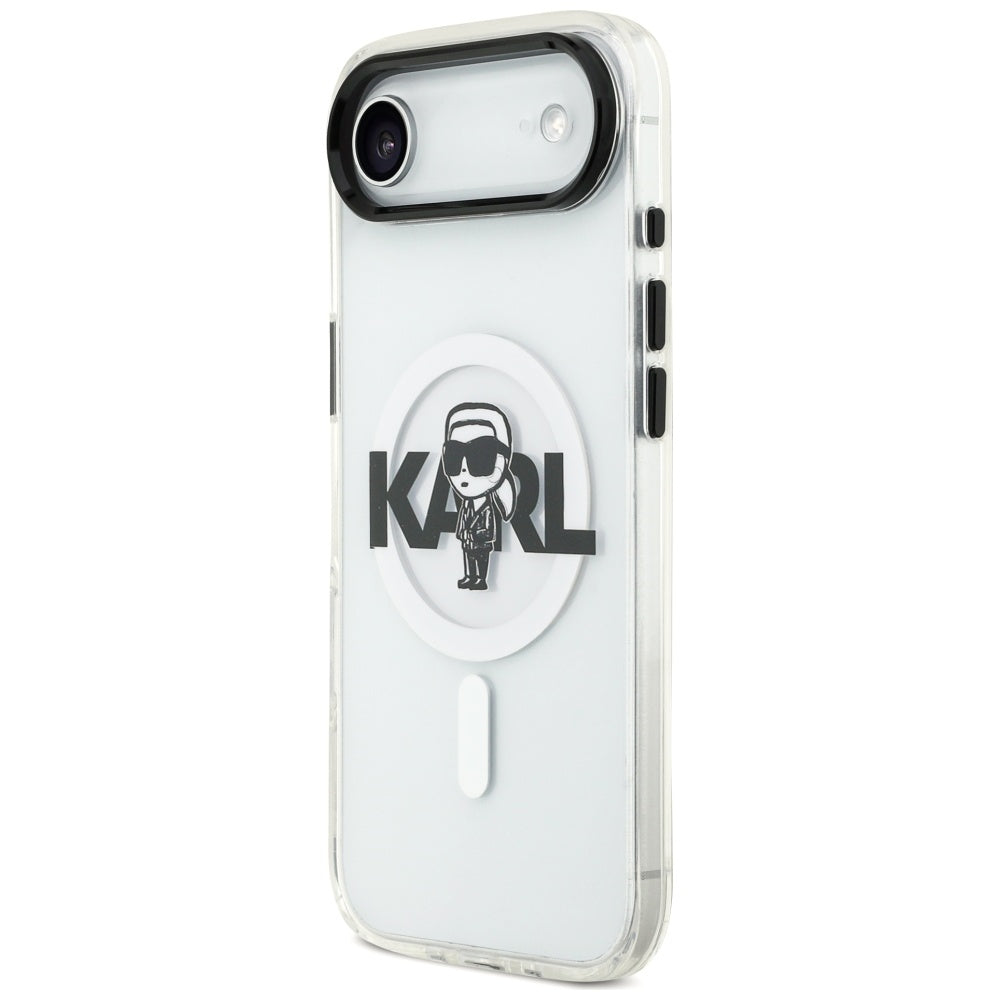 Husa MagSafe pentru Apple iPhone 17 Air, Karl Lagerfeld, IML Sketch Logo Karl, Transparenta