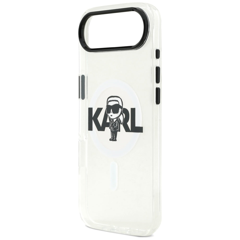 Husa MagSafe pentru Apple iPhone 17 Air, Karl Lagerfeld, IML Sketch Logo Karl, Transparenta