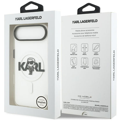 Husa MagSafe pentru Apple iPhone 17 Air, Karl Lagerfeld, IML Sketch Logo Karl, Transparenta