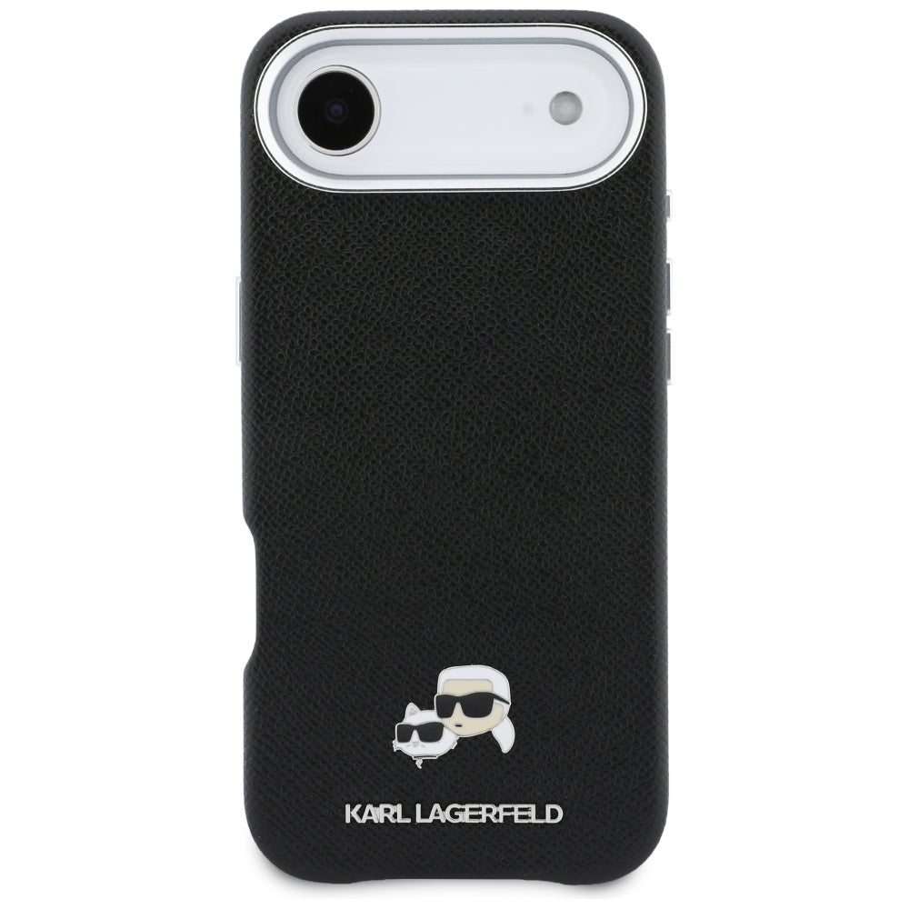 Husa MagSafe pentru Apple iPhone 17 Air, Karl Lagerfeld, Karl & Choupette Head's Pin, Neagra