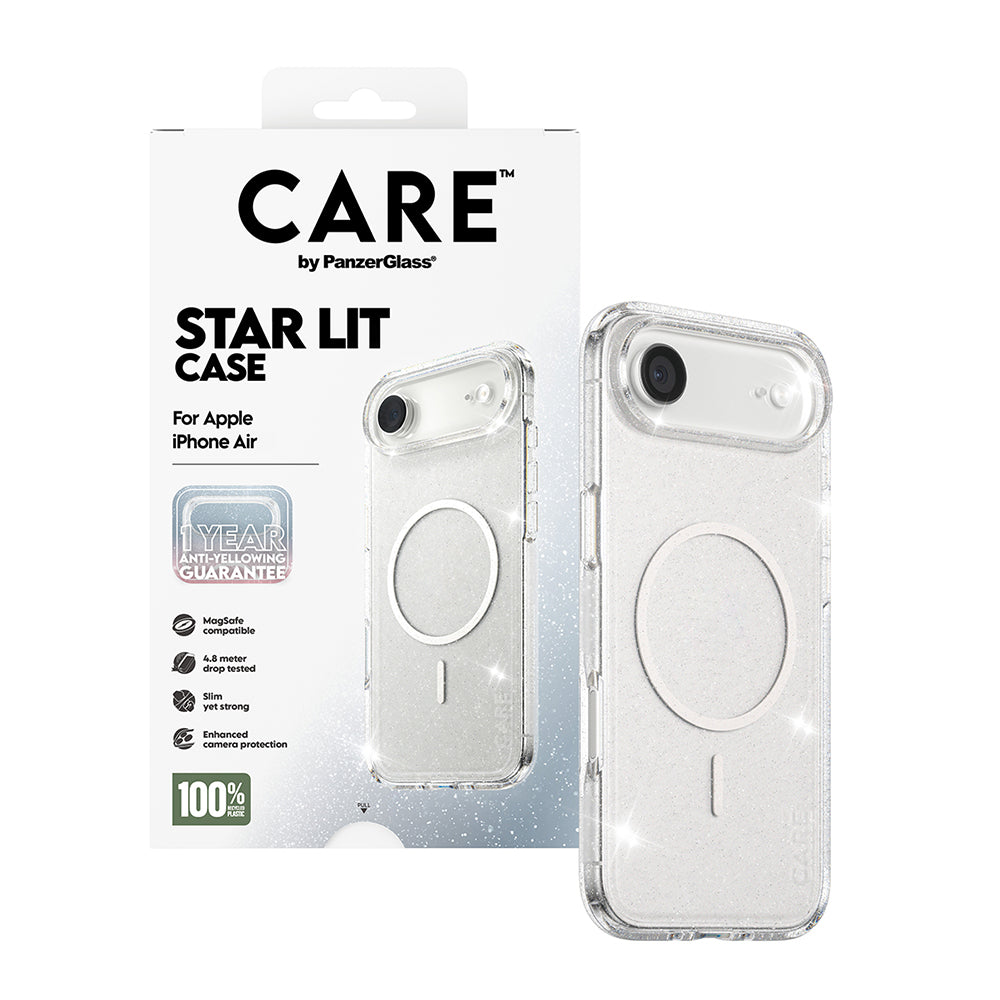 Husa MagSafe pentru Apple iPhone 17 Air, PanzerGlass, Care Urban Explorer Star Lit, Transparenta Alba