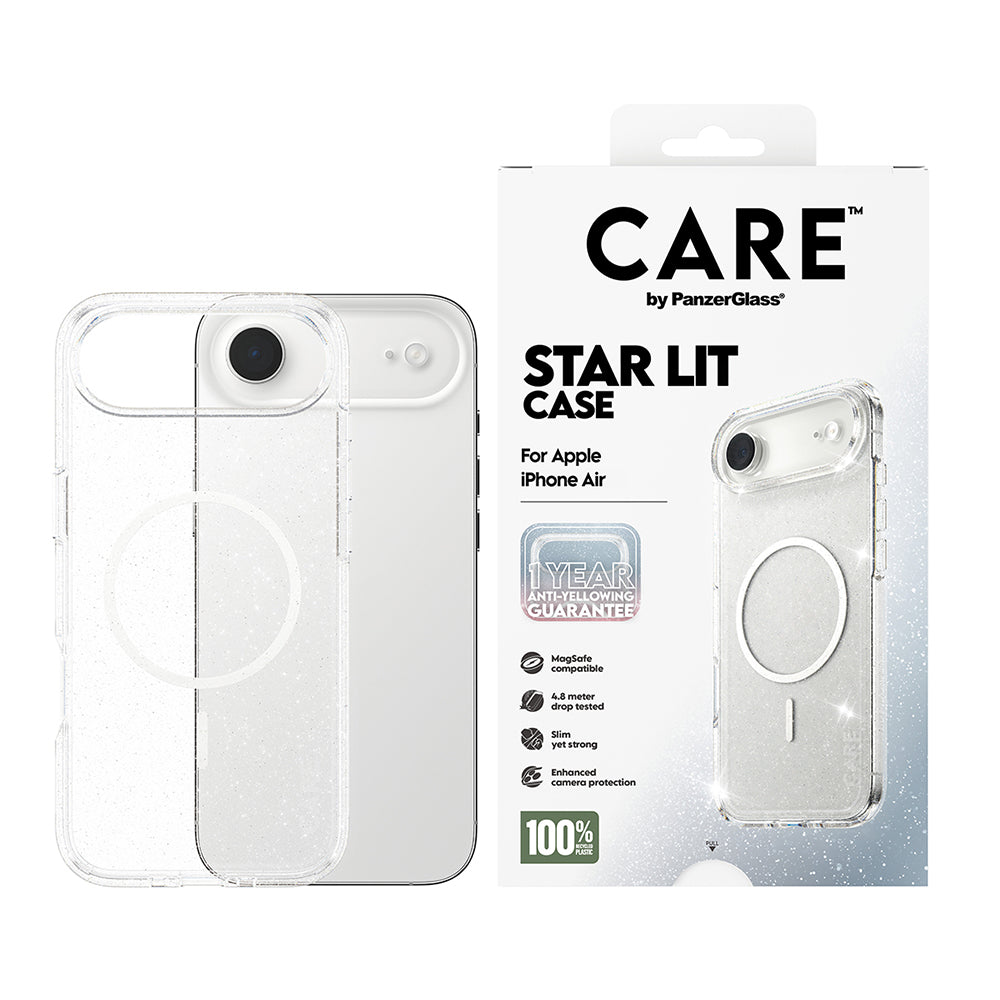 Husa MagSafe pentru Apple iPhone 17 Air, PanzerGlass, Care Urban Explorer Star Lit, Transparenta Alba