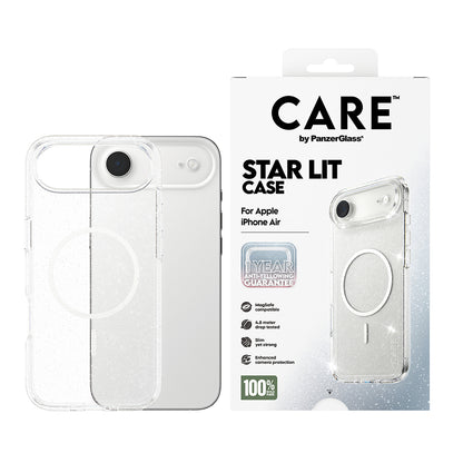 Husa MagSafe pentru Apple iPhone 17 Air, PanzerGlass, Care Urban Explorer Star Lit, Transparenta Alba