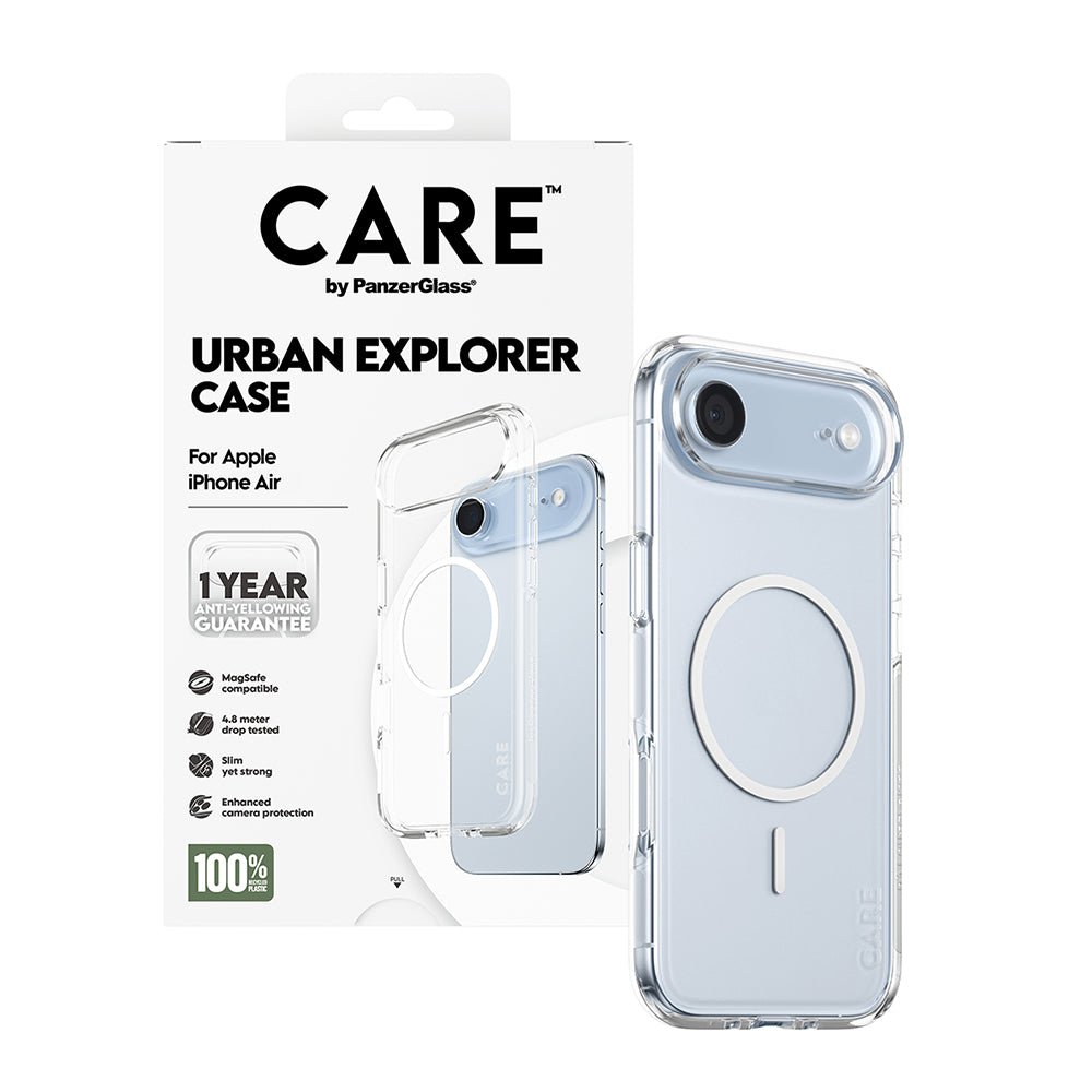 Husa MagSafe pentru Apple iPhone 17 Air, PanzerGlass, Care Urban Explorer, Transparenta Alba