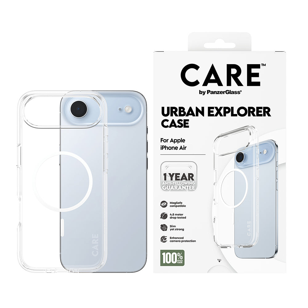 Husa MagSafe pentru Apple iPhone 17 Air, PanzerGlass, Care Urban Explorer, Transparenta Alba