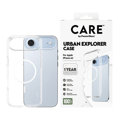Husa MagSafe pentru Apple iPhone 17 Air, PanzerGlass, Care Urban Explorer, Transparenta Alba