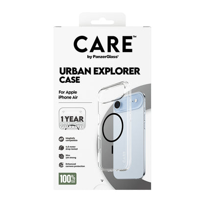 Husa MagSafe pentru Apple iPhone 17 Air, PanzerGlass, Care Urban Explorer, Transparenta Neagra