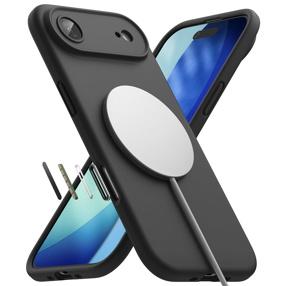 Husa MagSafe pentru Apple iPhone 17 Air, Ringke, Silicone, Neagra