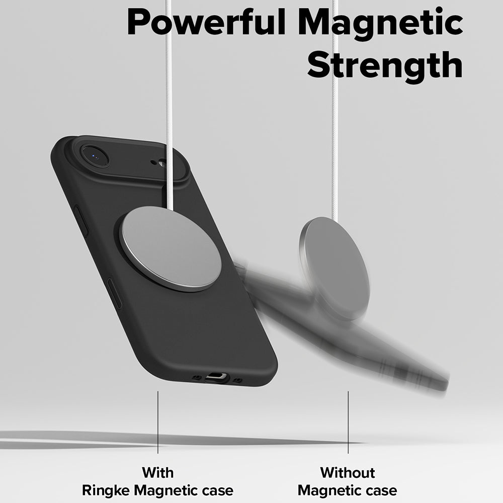 Husa MagSafe pentru Apple iPhone 17 Air, Ringke, Silicone, Neagra