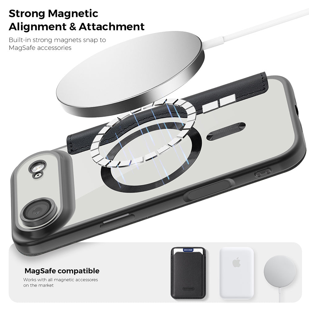Husa MagSafe pentru Apple iPhone 17 Air, Techsuit, SmartMag Book, Roz