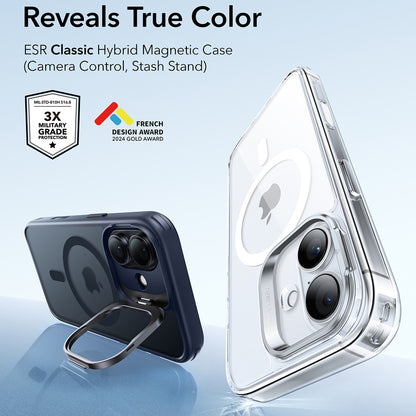 Husa MagSafe pentru Apple iPhone 17, ESR, Classic Hybrid Kickstand, Albastra Satinata